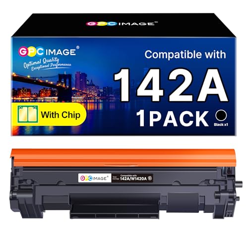 GPC Image 142A Toner avec Puce Compatible pour HP 142A W1420A Toner pour LaserJet MFP M140w M110w M140 M110 M139 M139w 142X W1420X (Noir, 1-Pack)