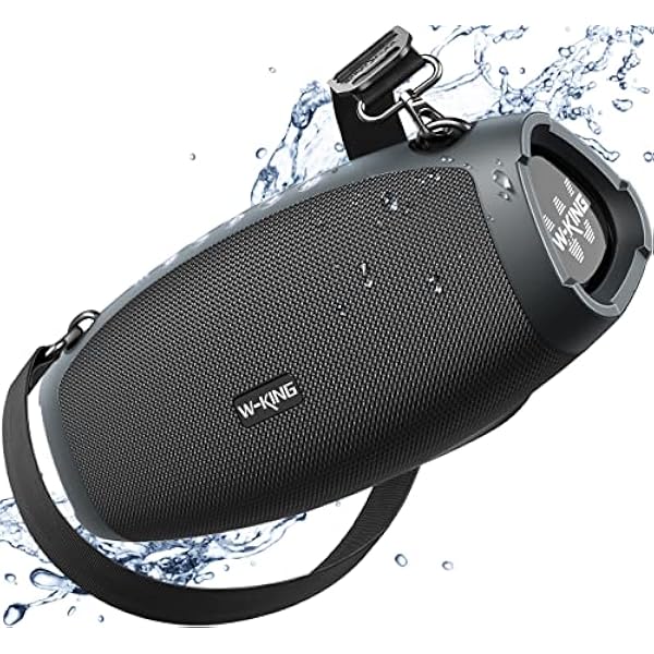 W-KING 70W duży głośnik Bluetooth z super basem, z powerbankiem, o wodoszczelności IPX6, posiada głośny, krystalicznie czysty dźwięk, mikrofon do użytku na zewnątrz, na kemping (X10)