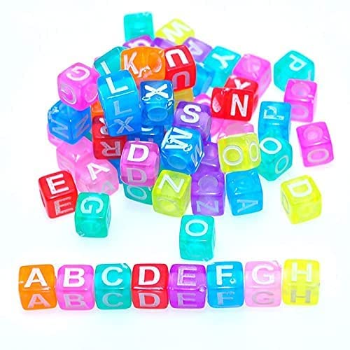 RK Beauty 390 pcs Cube Square Acrylic Alphabet Letter Beads 15 of Each A-Z 6mm for Charm Beading Art & Craft Bracelets - Image 3