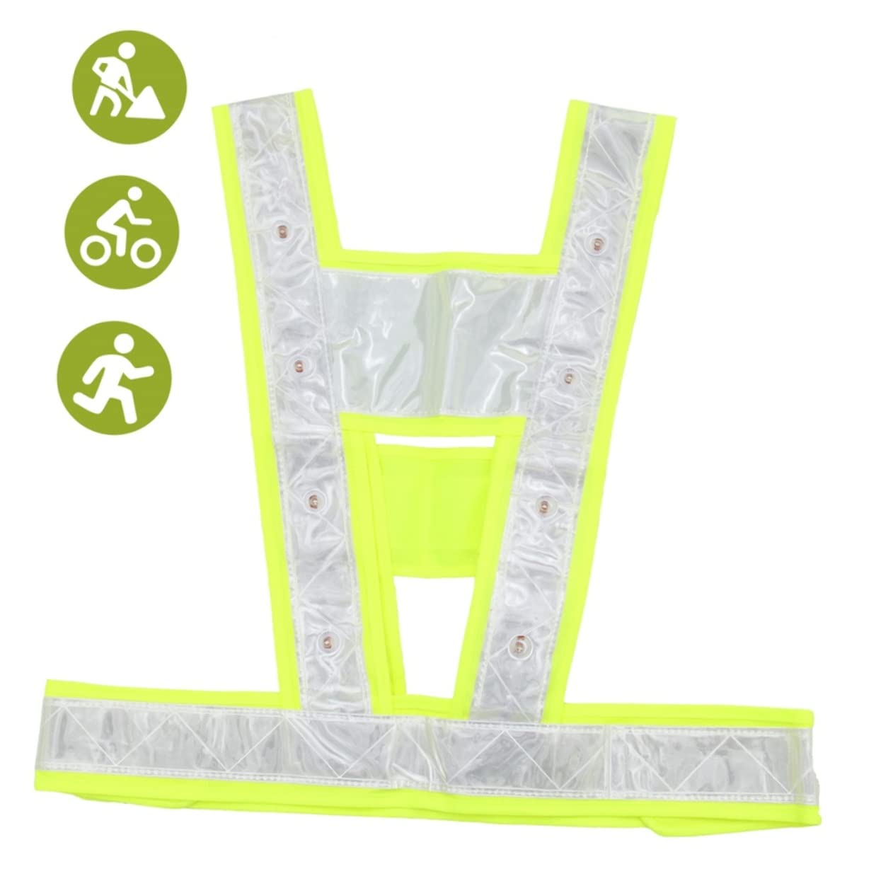 SHINEOFI Chaleco de Alta Visibilidad con LED Incluido para Seguridad en Trabajos al Aire Libre