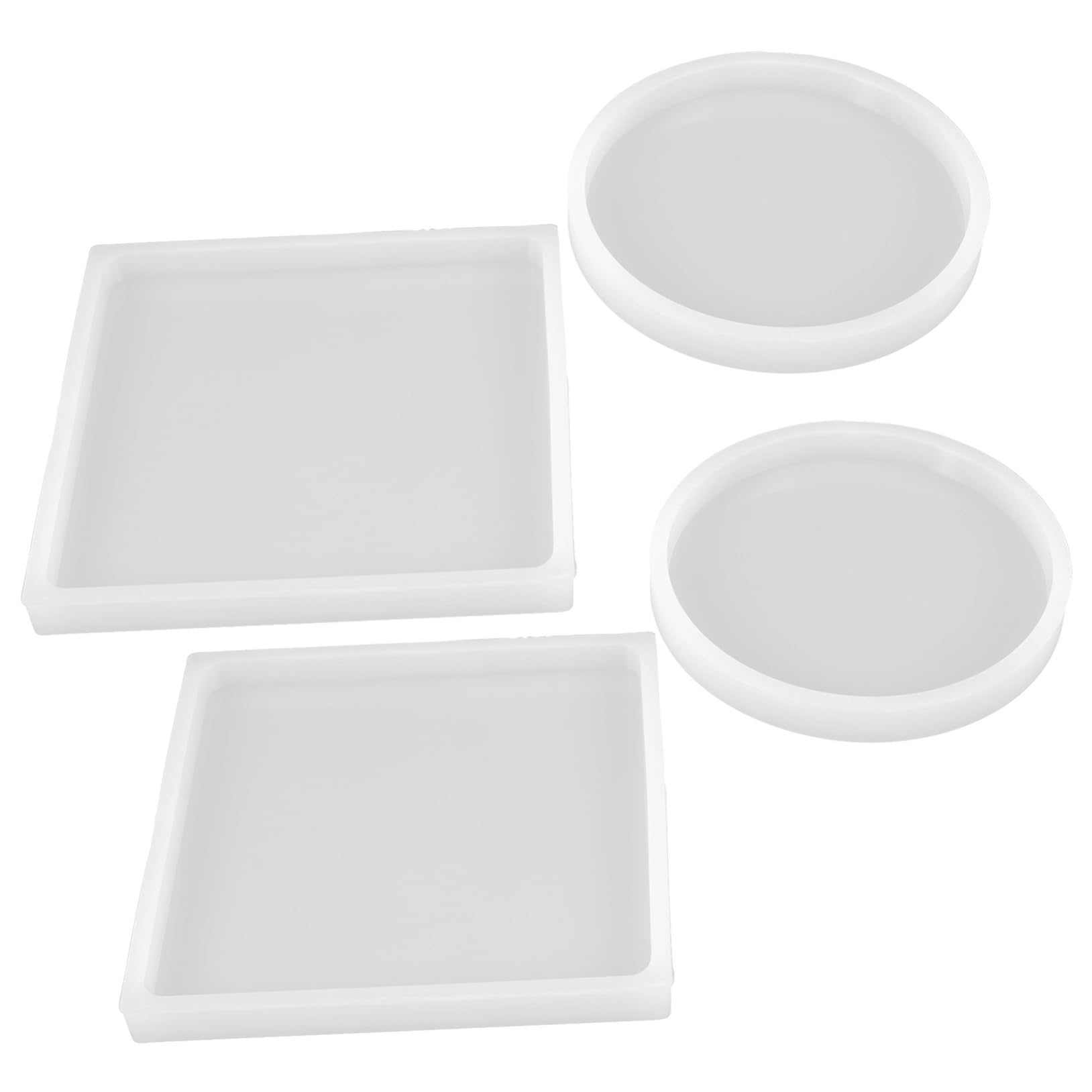 HOMSFOU 5 Sätze Harz Coaster Formen Cup Coaster Handwerk Untersetzer Formen Cup-pad-form Epoxy Coasters Formen Silikonformen Zum Basteln Untersetzerform Tassenform Kieselgel 4 Stücke * 5