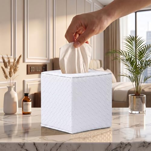 Tissue Box Cover Square White Tissue Holder for Bathroom Accessories Bathroom