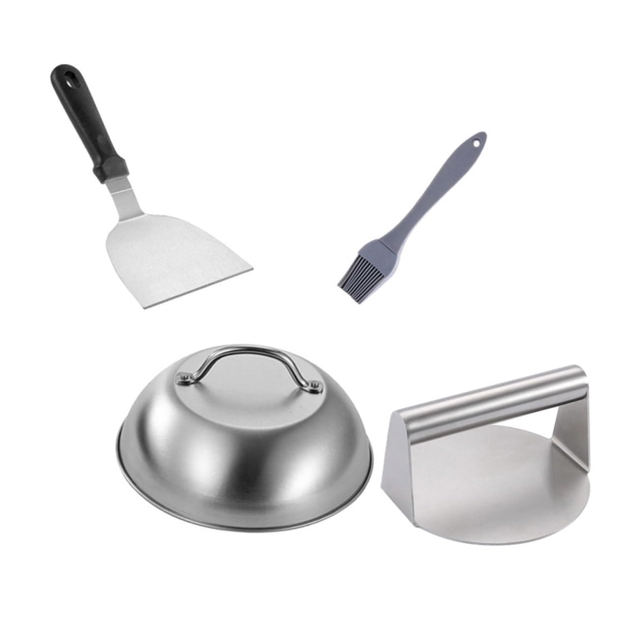 Presse burger inox et spatule ergonomique pour galettes