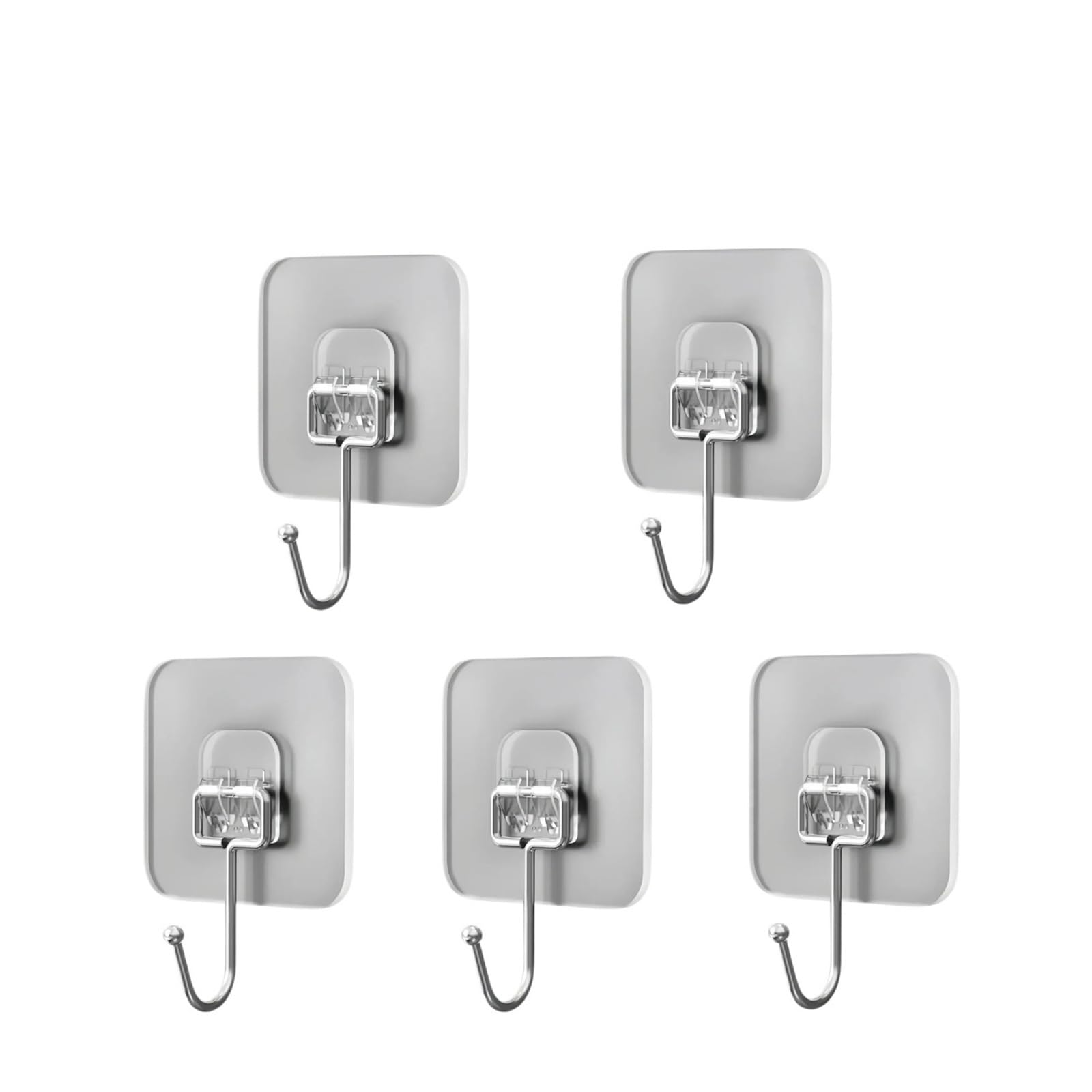 Zguouzantye Clear-5Pcs Adhesive Hooks 22Lbs For Kitchen Bathroom