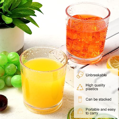 Gerrii 48 Pcs Clear Plastic Cups Drinking Tumblers Cups Reusable Unbreakable Juice Acrylic Glasses Dishwasher Safe Plastic Glasses for Adults Picnic Party Kitchen (8 oz,Classic) by Gerrii - Image 2