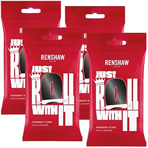 Renshaw Jet Black Ready to Roll Icing 1kg (Multipack 4X 250g) Cover