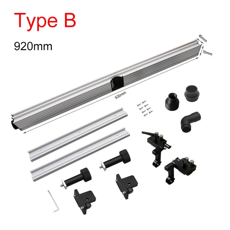 VIDOO Płot do Stołu Wiertarki Pionowej Stop Aluminium 715mm 920mm Odciąg Pyłu Wydajne Narzędzie Pozycjonujące-715mm