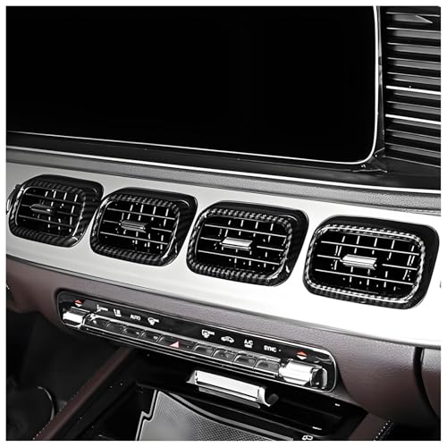 Singkin Car Central Control Air Outlet Frame Carbon Fiber Cover Trim for Mercedes Benz W167 X167 V167 GLE 350 450 AMG 53 Coupé 63 S GLS 450 580 AMG 2020-2025 Decoration Accessories