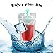 Belinlen 100 Pack 9.1 x 5.2 Inch/17 Ounce 8mil Clear Drink Pouches with Heavy Duty Hand-held Translucent Reclosable Zipper Stand-up Plastic Pouches Bags Drinking Bag 2.4 Inch Bottom Gusset with Straws