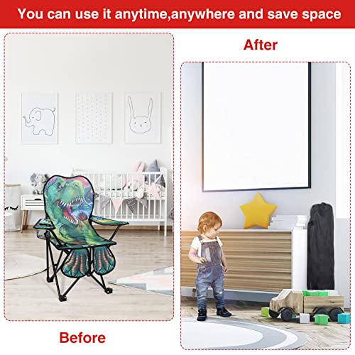 image for KABOER Kids Outdoor Folding Lawn and Camping Chair with Cup Holder and