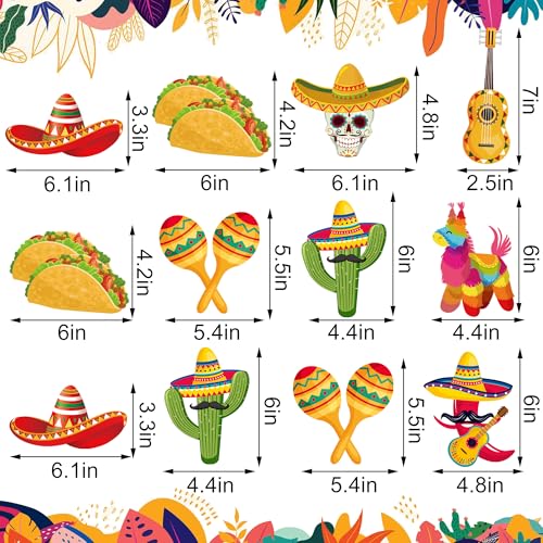 Image of 20 PCS Fiesta Party Decorations Set Mexican Banner Cinco De Mayo Mexico Banner Hanging Swirls and Honeycomb Centerpieces for Mexican Theme Fiesta Taco Birthday Party Decoration