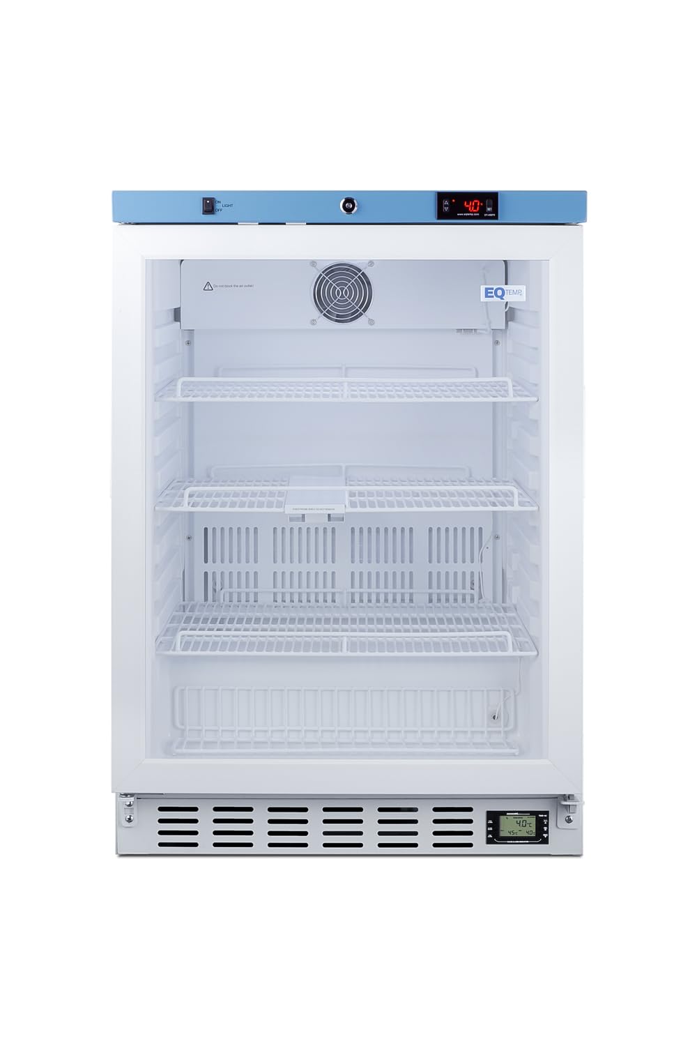 EQTemp 3.88 cu.ft. Vaccine Refrigerator, Medical Storage, Healthcare Fridge, Built-In Glass Door- ACR52G