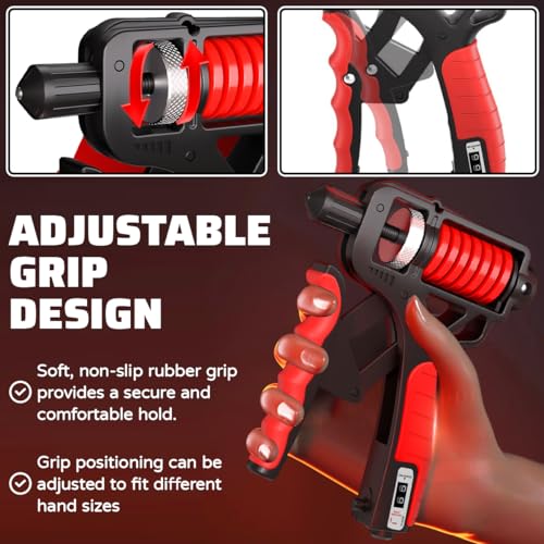 Appareil de Musculation des Mains 5-165 kg, Hand Grip Musculation Main Poignée Réglable pour l'Entraînement des Avant-bras Poignet de Musculations Ergonomique pour Maison Bureau Salle de Sport – Image 6