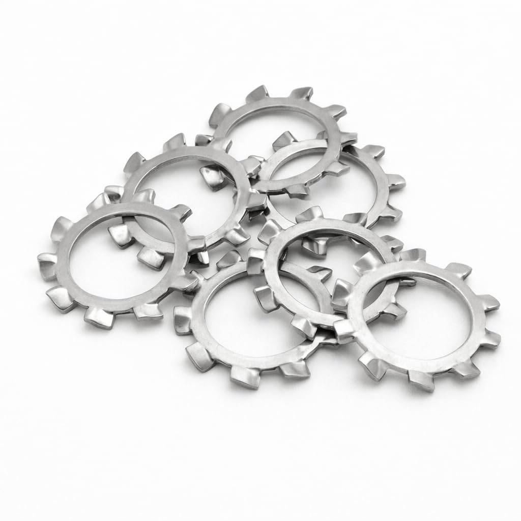 M10 (10mm) (Pack of 100) A2 Stainless Steel Externally Toothed Lock Washers DIN6797A Anti-Vibration Star Lock Washers - C05D/2