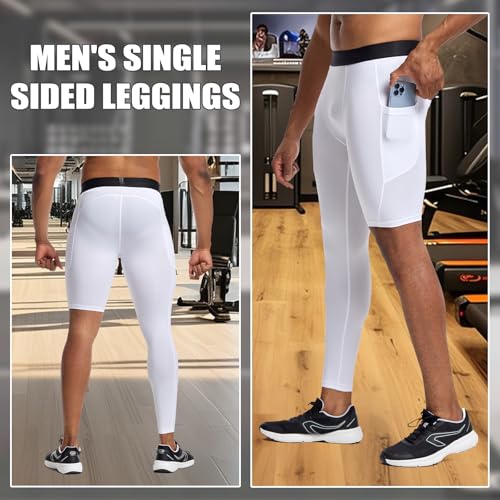Collant de compression 3/4 homme avec poches pour le basket