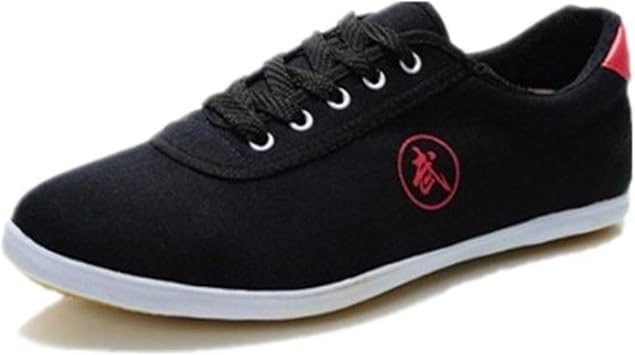 Women Mens Martial Arts Shoes,Tai-Chi Wu Shu Kung Fu Shoes Basic Style for Daily Training Morning Exercises Shoes,Wing ChunWalking Shoes For Men Women Indoor And OutdoorSize45EU,ColorBLACK