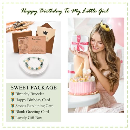 Image of EFVISD 15 Year Old Girls Gifts for Birthday, 15th Birthday Gifts for Teen Girls, Sweet Hear Charm Birthday Bracelet Gifts for Daughter Granddaughter Niece Friend with Happy 15th Birthday Message Card