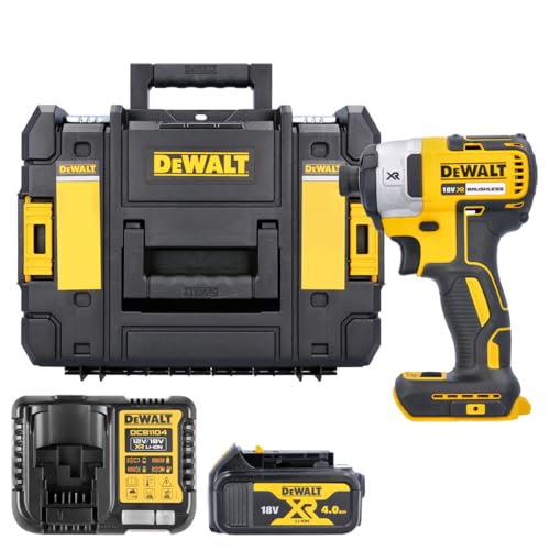 DeWalt DCF887N 18V XR 3-Speed Brushless Impact Driver with 1 x 4.0Ah Battery, Charger & DWST1-70703 Case (Without Inlay)