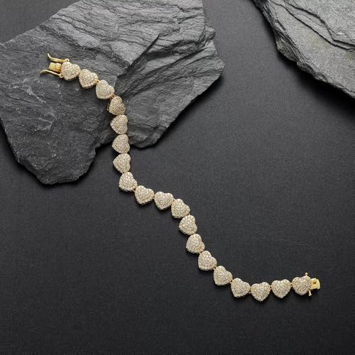Moissanite bracelet for women's fashion decoration, 18K gold Roman heart bracelet suitable for wives, mothers, and female friends, tennis bracelet, holiday gift3