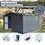 Domi Backyard Storage Shed 11’ x 12.5’ with Galvanized Steel Frame & Windows, Outdoor Garden Shed Metal Utility Tool Storage Room with Lockable Door for Patio(Dark Gray)