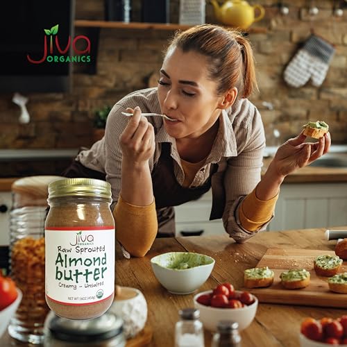 Jiva Organics NONE Raw Sprouted Organic Almond Butter 16-Ounce Large Jar thumb #5