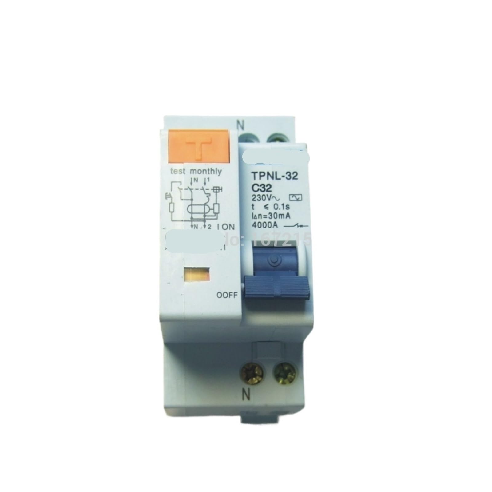 Disjoncteur différentiel DPNL 1P+N 32A protection fuite et surintensité RCBO 230V 50Hz