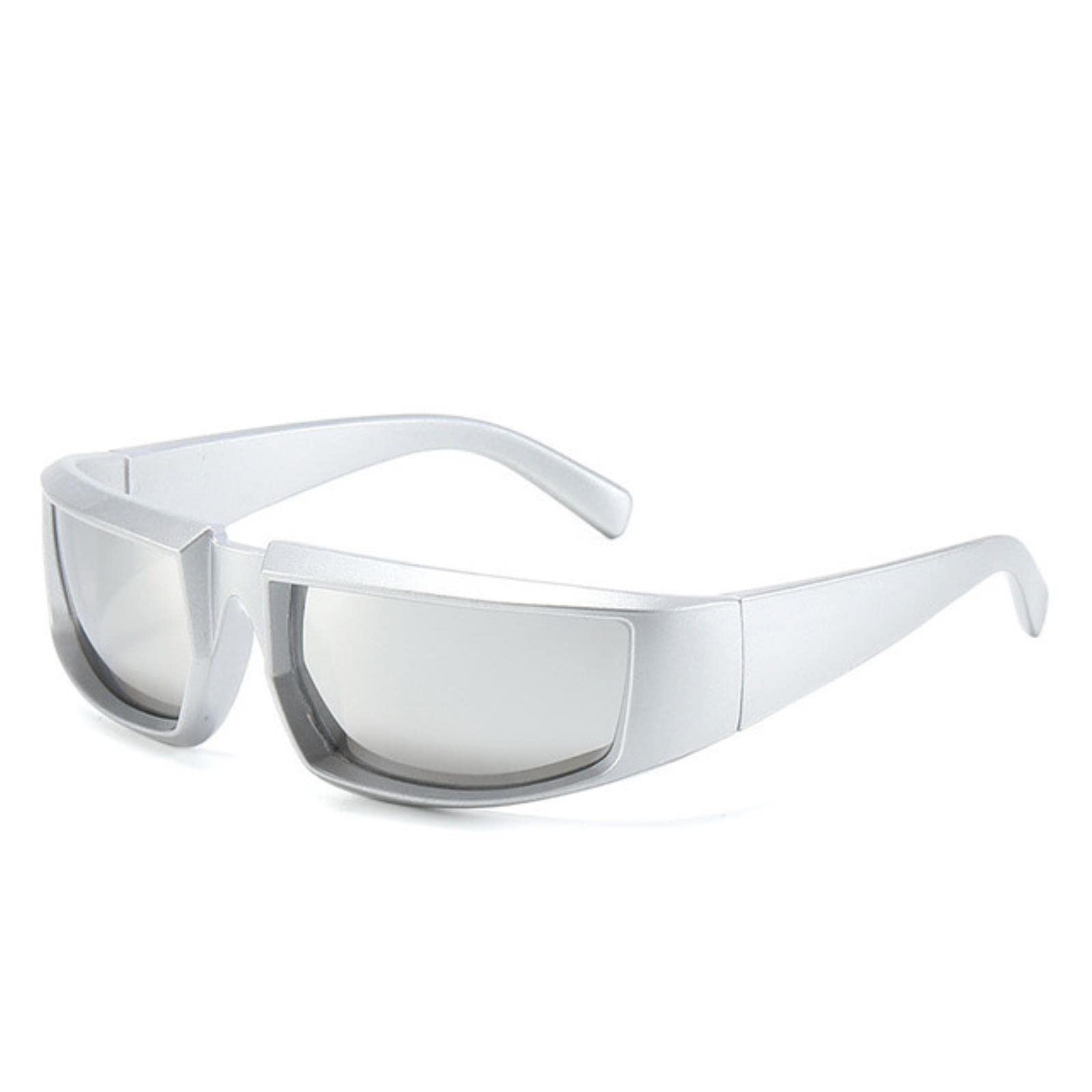 CSRP Gafas Deportivas para Ciclismo, Gafas de Sol Plateadas Y2K para Mujer, Montura pequeña, Gafas de Sol Deportivas ovaladas, Gafas de Marca, Sombra Plateada