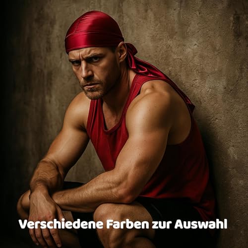 OhebEsx 6 Stück Durag für Männer, Durag Men Kopfband Set in 58 cm Piratentuch für Verschiedene Frisuren, Seidentuch für täglichen Gebrauch, Vielseitige Kopfbedeckun