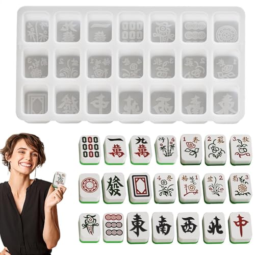 Moule en silicone Mahjong, moules Mahjong pour résine époxy, Moules de moulage de dominos, Moule à dés de Mahjong créatif, en résine, en Silicone, pour projet artisanal