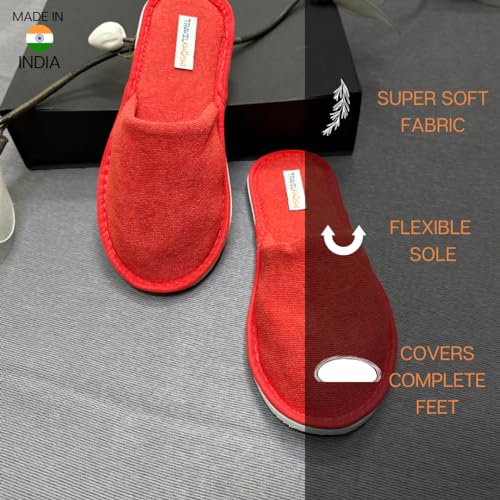 Image of Travelkhushi Unisex House Slippers For Winter & Summer Carpet Slippers for Bedrooms Indoor Home Slipper Comfy Soft Cozy Flip Flops