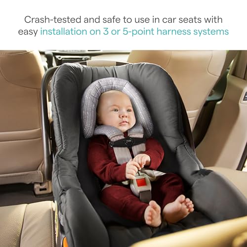 Image of Munchkin Car Seat Head Support Baby, Infant and Newborn, Fabric Strap Covers, Silver-Ion Technology, Dots