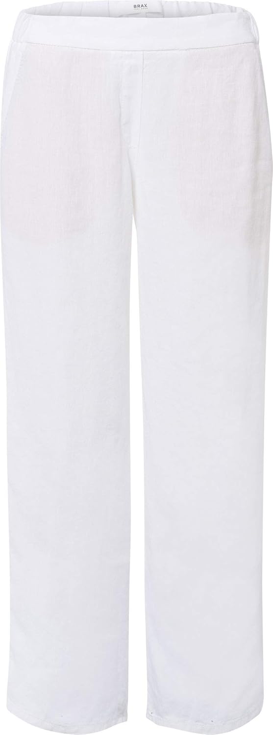 Pantalones De Pinza Brax Straight Leg Leinenhose Mit Bindegürtel Modell 'STYLE.FARINA' (weiss) Online Kaufen Pantalones De Cuero Mujer