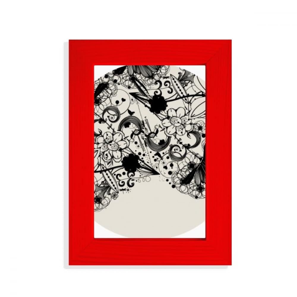 Cadre photo motif floral noir et blanc décoration murale moderne affiche et illustration