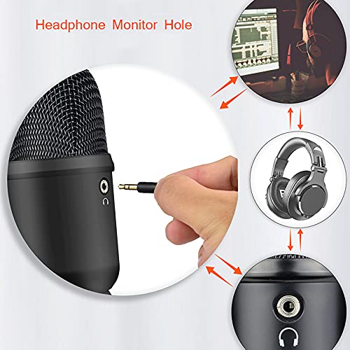 QGWZ USB-Mikrofon Metall-Kondensator-Aufnahmemikrofon für MAC- oder Windows-Laptop Voice Recording Studio mit… – Bild 4