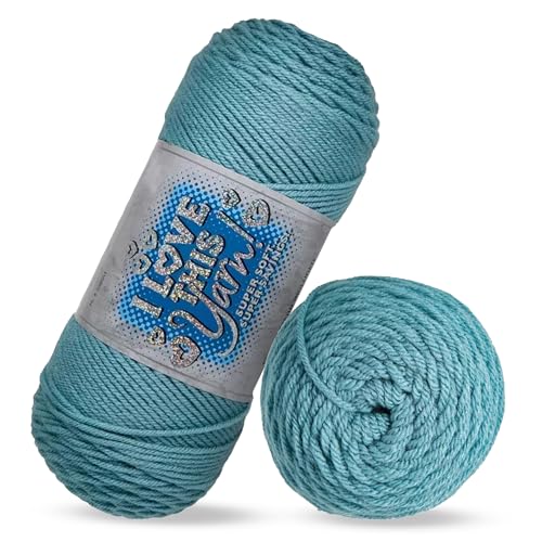 Image of Hobby Lobby I Love This Yarn, 100% Acrylic, 320 Sea Blue | 4 Medium Weight, 355 Yards Per Skein, For Crocheting & Knitting