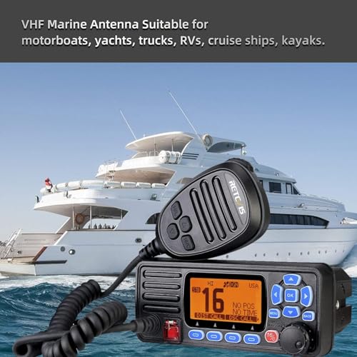 Image of Retevis RA27 GPS DSC Marine Radio VHF (1 Pack), RM15 IP68(2 Pack) & Antenna | Sailing Club & School, Charter Boats, Fishing, NOAA Weather Alert, 2-Way Noise Reduction, Floating Alarm, Antenna Included