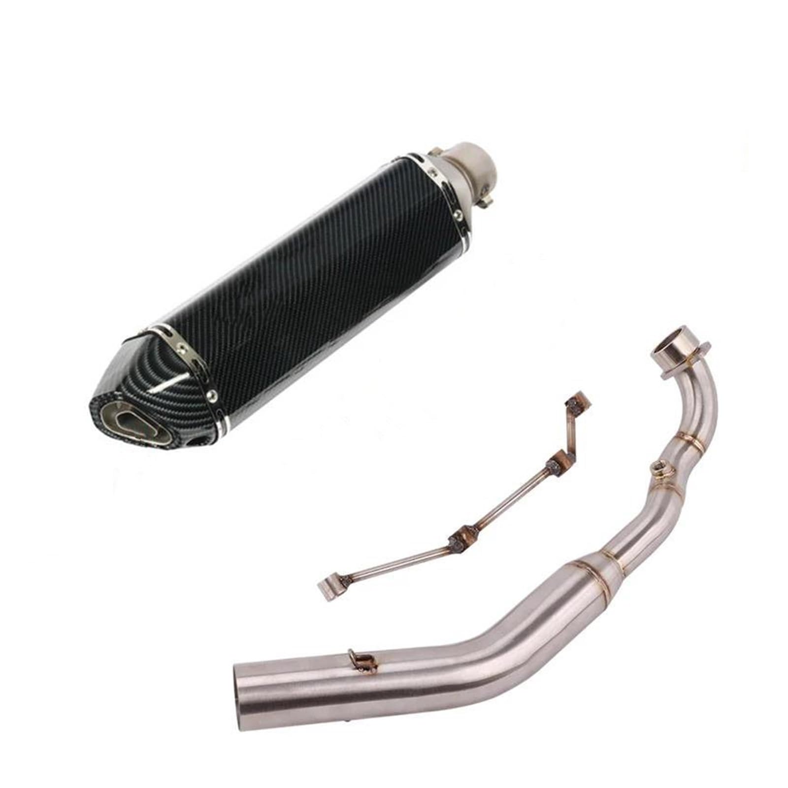per Kymco per Xciting 400 S400 400i 500 Silenziatore Scarico Moto con Tubo Collegamento Anteriore Silenziatore di Scarico per Motocicletta(Nero)