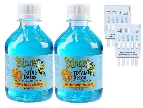 2 - 8oz Stinger 1 Hour Total Detox w/ B2 and Creatine w/2 free 6 Panel drug test (mAMP/THC/OXY/COC/OPI/BZO)