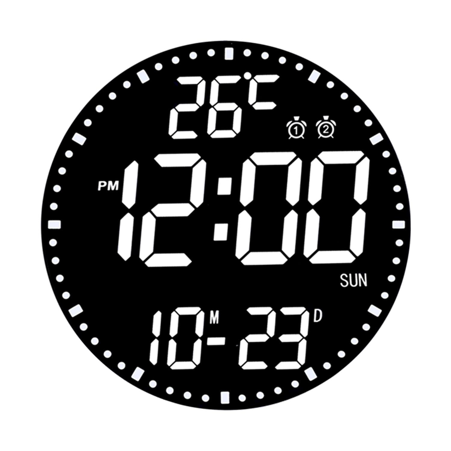 HZDHCLH Horloge murale numérique 12" LED avec télécommande réveil