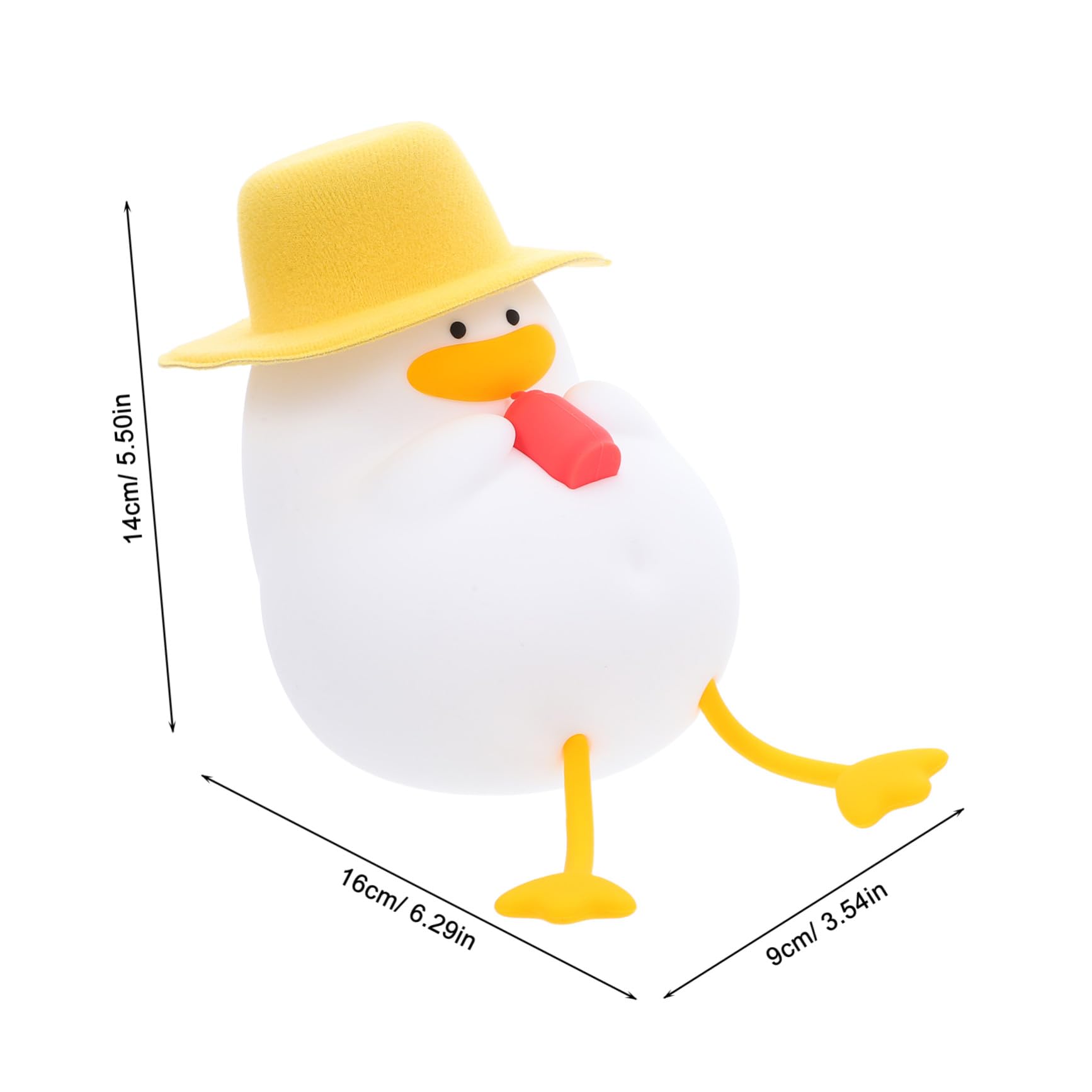 SEWACC Luz Nocturna LED de Silicona Forma de Pato para Guardería | Amarillo, Control Táctil y Brillo Suave, Abs y PC Diseño Adorable, para Tomas Nocturnas y Viaje