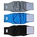 Teamoy Reusable Wrap Diapers for Male Dogs, Washable Puppy Belly Band Pack of 3 (M, 13''-16''Waist, Black+ Gray+ Lake Blue)