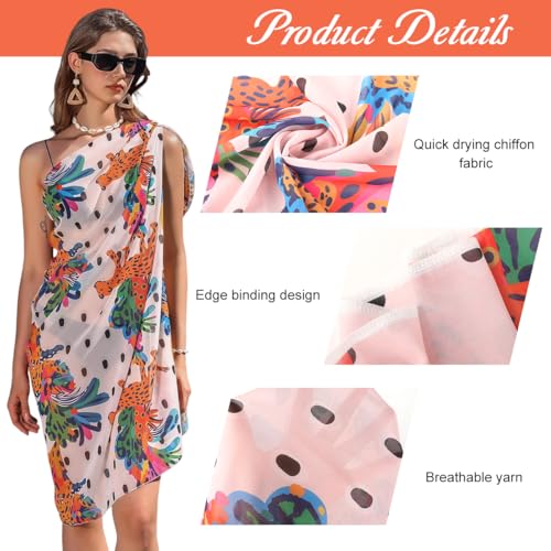 Image of SANNIDHI Chiffon Sarong for Women Beach Wear, High Slit Wrap Skirt 55 inchx45 inch