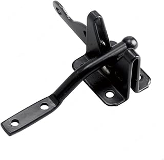 Door Bolt Self Locking Gate Latch Automatic Gravity Lever Fence Gate Lock for Wood Fence Gate Door Latches Steel Black Simple and Durable Installation
