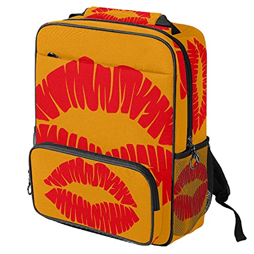 Sac à dos ordinateur portable avec motif lèvres stylé pour le travail et les cours