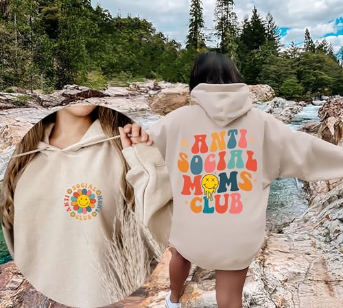 Anti Social Moms Club Unisex Sweatshirt, Mother's Day Gift Idea, Cool Mom Hoodie, Graphic Hoodie for Mom, Cute Mom Sweatshirt3