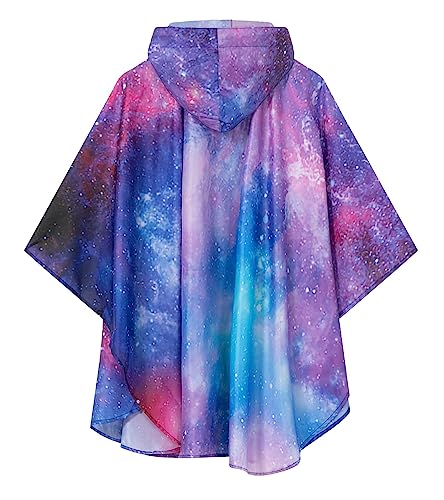 Image of SaphiRose Lightweight Kids Rain Poncho Waterproof Jacket Zipper Up Rain Coat