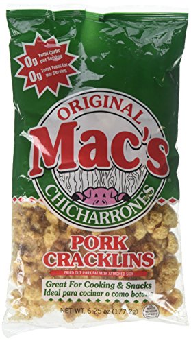 Mac s, Original Chicharrones, Pork Cracklins, 6.25 oz Bag (Pack of 4)