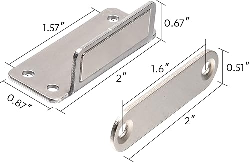 Miniatura 2 de Mousike Cierre magnético doble para puerta, imanes de acero inoxidable de 60 libras con fuerte magnético para cocina, armario, armario, puerta,