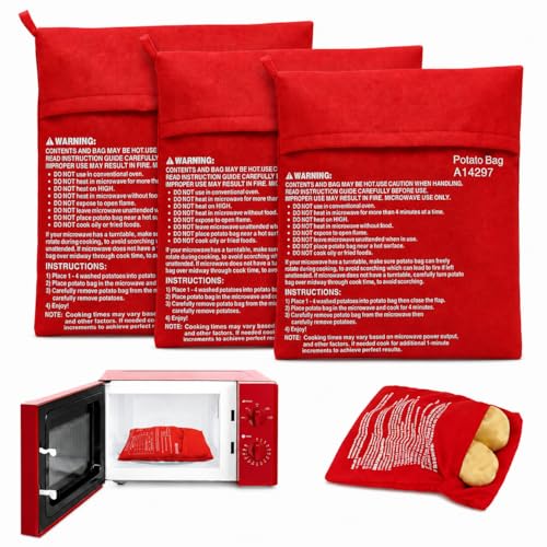 3 Stück Mikrowellen Kartoffelbeutel Kartoffel Tasche Kartoffel Express Mikrowelle Beutel mikrowelle Kartoffeln MikrowelleKartoffel Tasche MikrowellenKochbeutel KochtascheMikrowelle