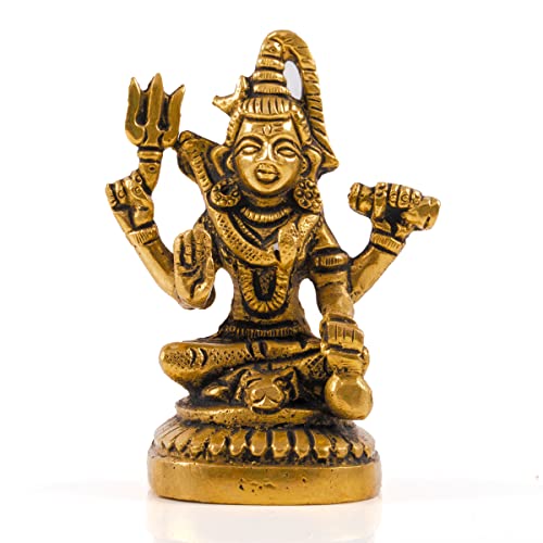 Estatua de Shiva en Latón 3 pulgadas Decorativa